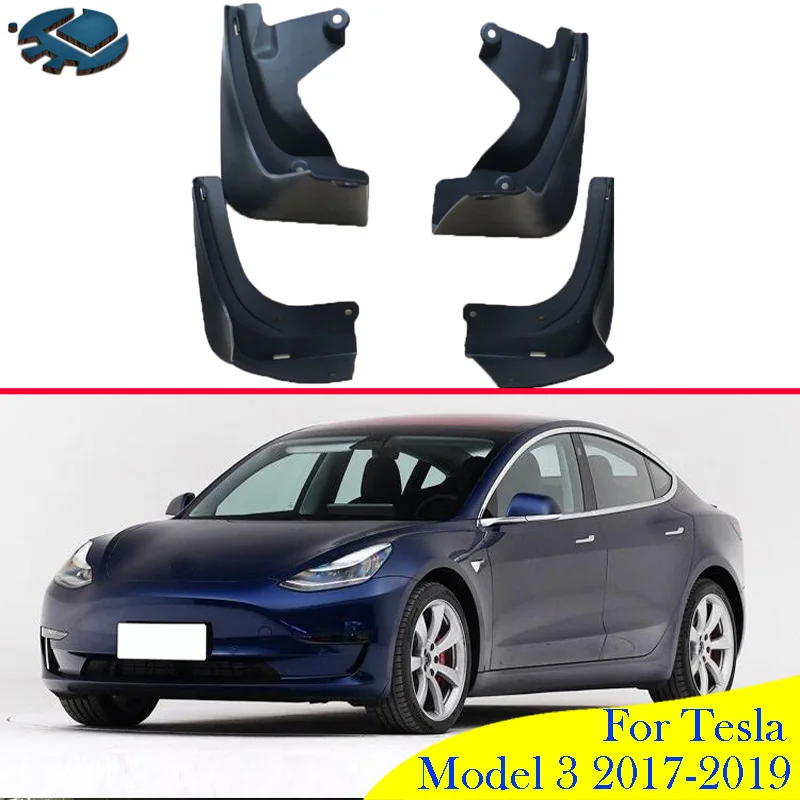 

For Tesla Model 3 2017-2022 Car Accessories Mud Flaps Splash Guards Fender Mudguard Kit Mud Flap Splash Guards Mudguard