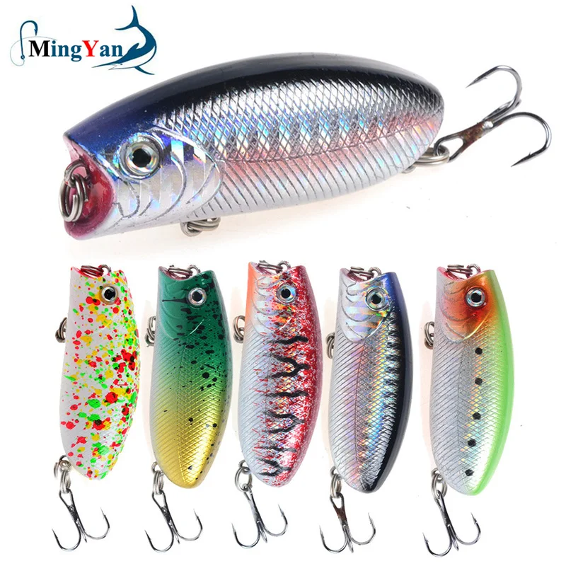 1pcs Fishing Lures 5.5cm/10.4g Topwater Popper Bait 5 Color Hard Bait Artificial Wobblers Minnow Plastic Fishing Tackle