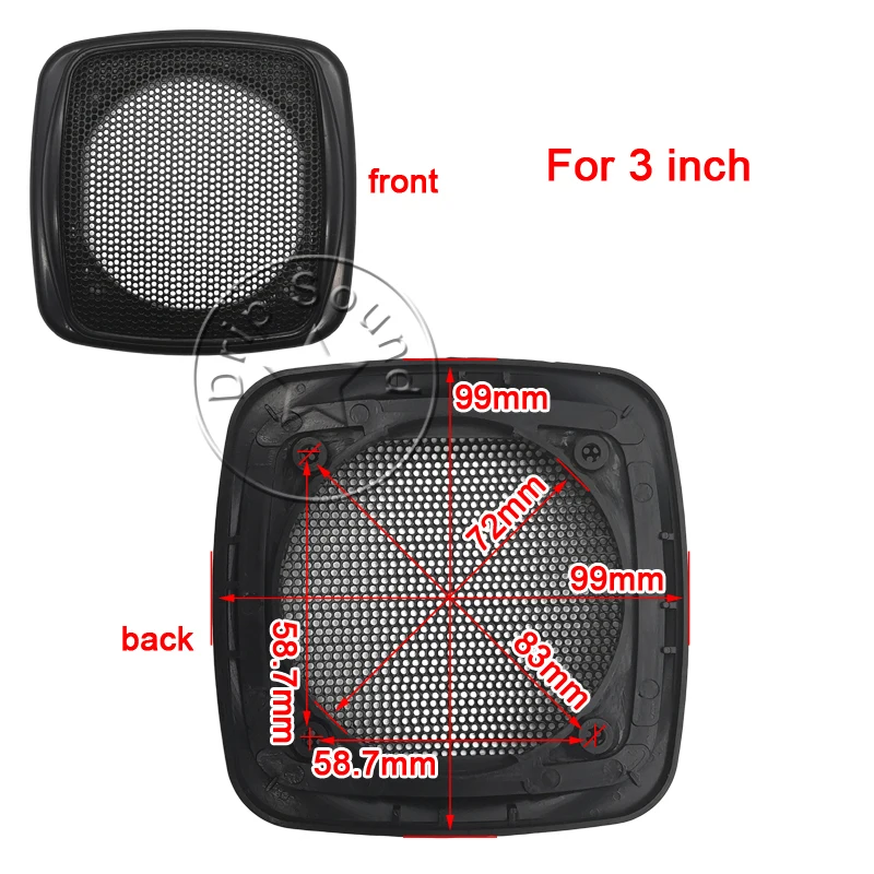 For 3 Inch Square Speaker Grill Cover 3\