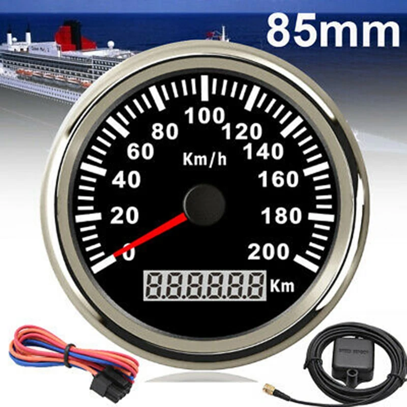 

85mm 200KM/H GPS Speedometer 9-32V with Red Backlight Odometer Suitable for All Kinds of Cars