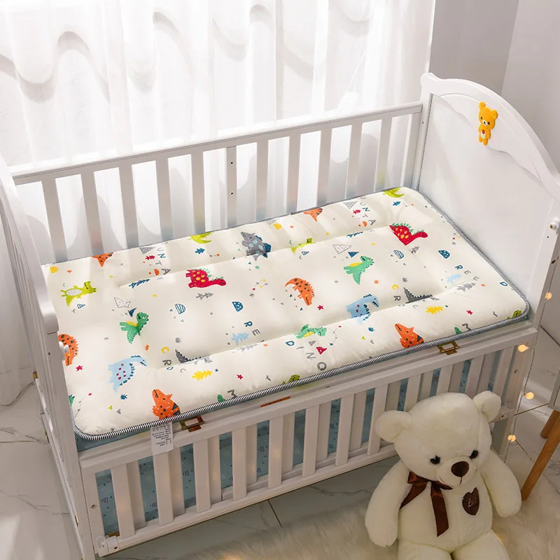 Crib Mattress Toddler Bed Mattress Pad Double Sides Cotton Mesh Baby Bedding Set Boys Girls Infant Bed Set 120x60cm