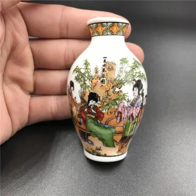 Jarrón chino de porcelana azul y blanca, imán de nevera, recuerdo, artesanías de cerámica pintadas, juego de imanes de nevera, regalos de negocios