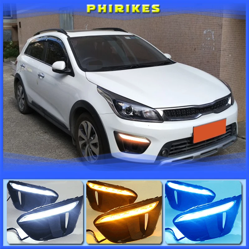 

For KIA RIO X-Line 2018 2019 LED DRL headlight headlights daytime running lights fog lights fog light foglights Russian version