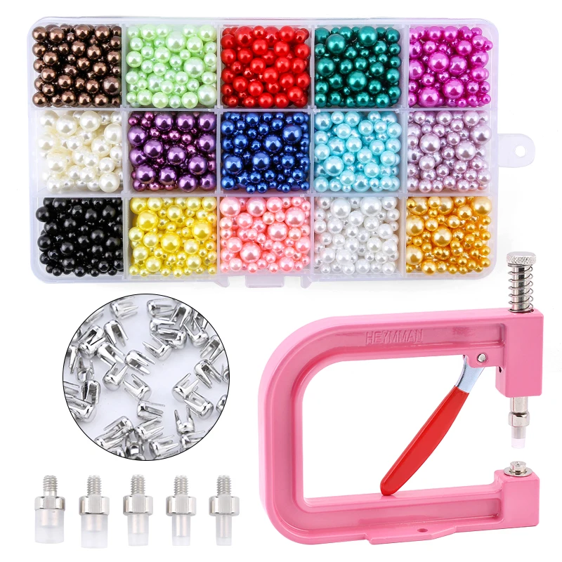 Hand Press Pearl Setting Machine, ferramentas de ajuste de pérolas, rebite fixação máquina com pérolas, parafuso cabeças para artesanato DIY