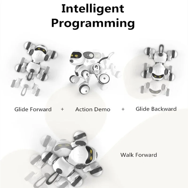 Giocattolo educativo per l'apprendimento del bambino Robot RC elettrico intelligente cane da compagnia LED luce rilevamento dei gesti dialogo canto danza Robot cane da compagnia