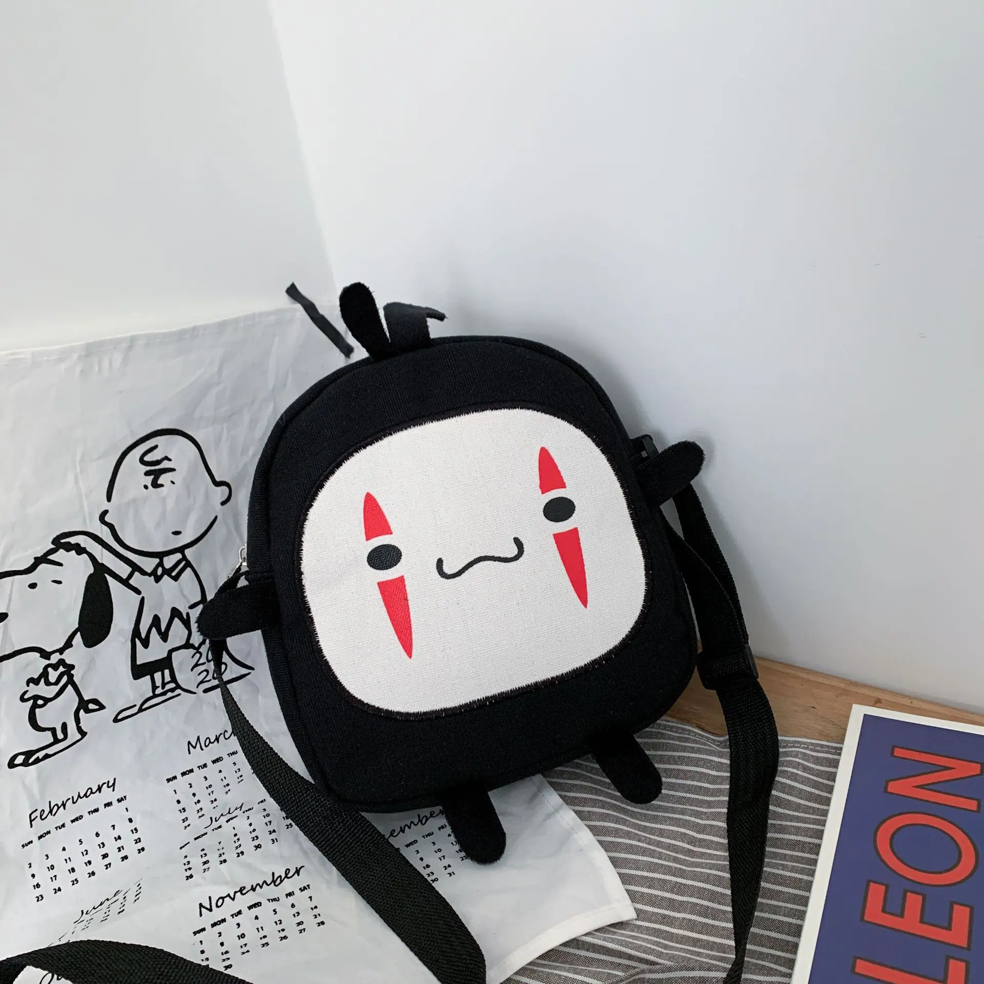 NEW Harajuku Cute Canvas Cartoon Printed Crossbody Shoulder Bag Fashion Student Girl\'s Shopping Phone Small Square Bag