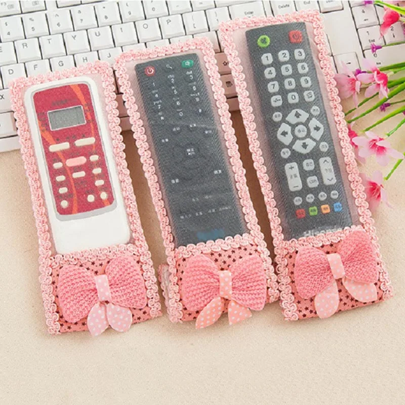 3Sizes Shockproof Bow-knot Remote Case Apple TV Remote Control Dust Protective Case for Home Electric Appliance Organizer