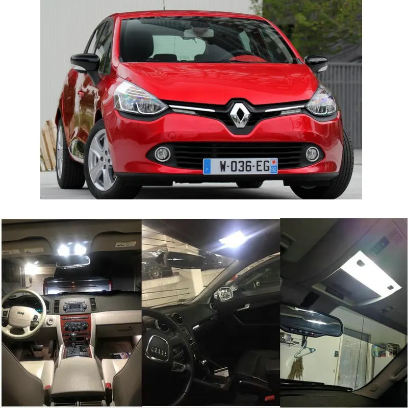 

LED Interior Car Lights For Renault clio 4 bh box grandtour kh kr01 estate mk2 bb cb hatch car accessories lamp bulb error free