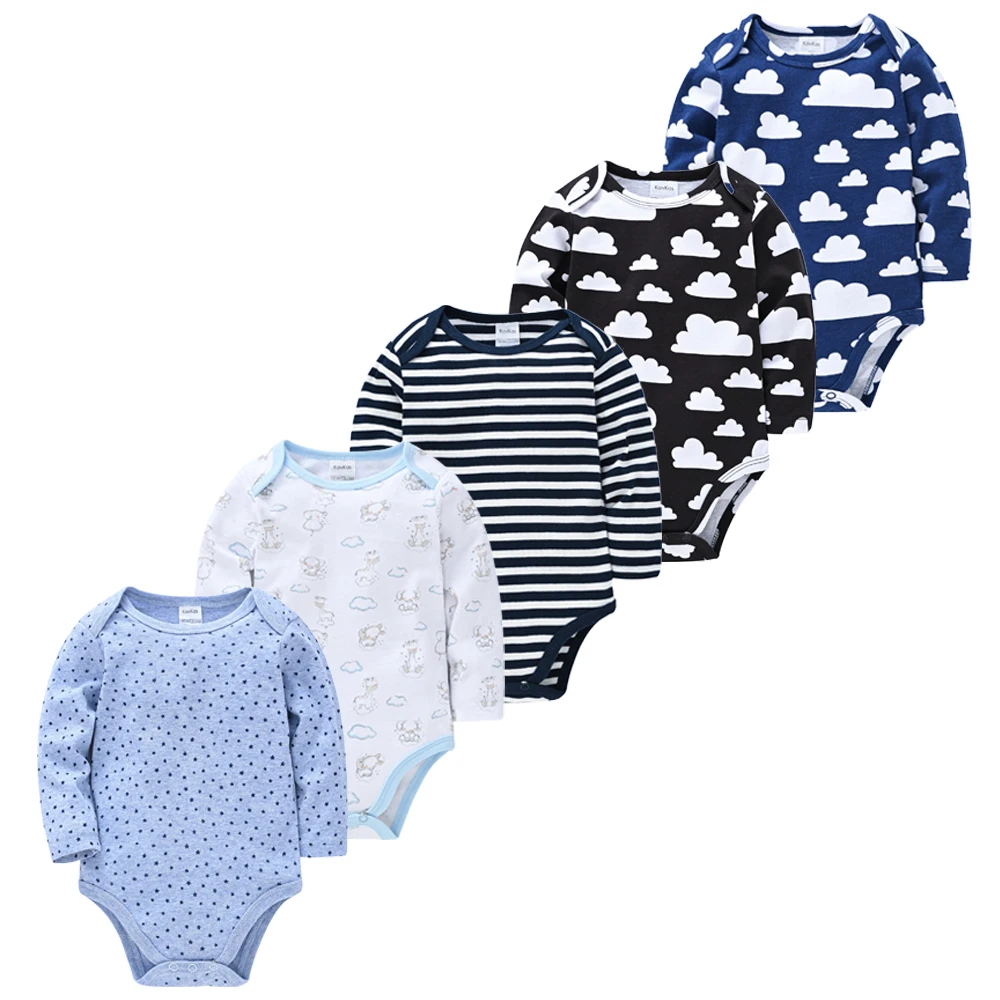 Honeyzone 5pcs/Set Newborn Baby Boy Clothes Recien Nacido Cartoon Print Baby Romper Summer Bebe Pajamas Neonato Jumpsuit 0-12m