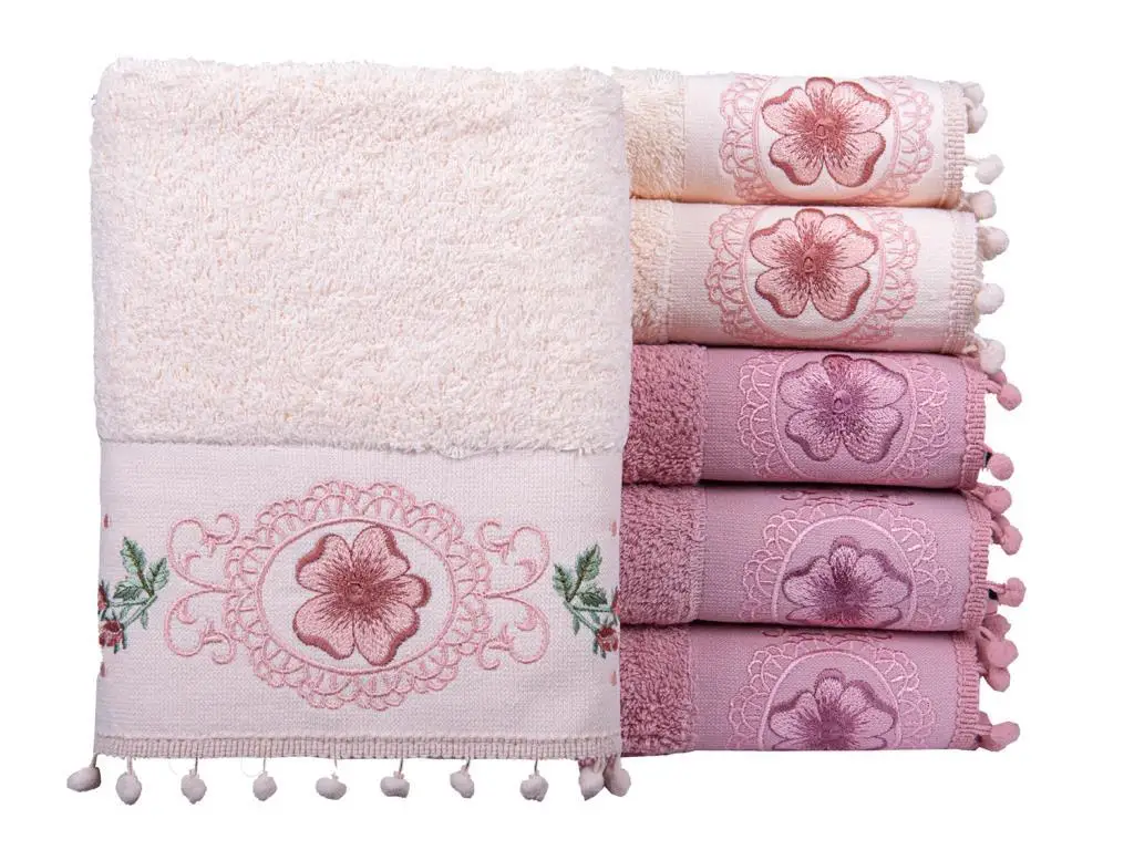 Dowry Wonderland 6 Pieces Dove Hand Face Towel Set