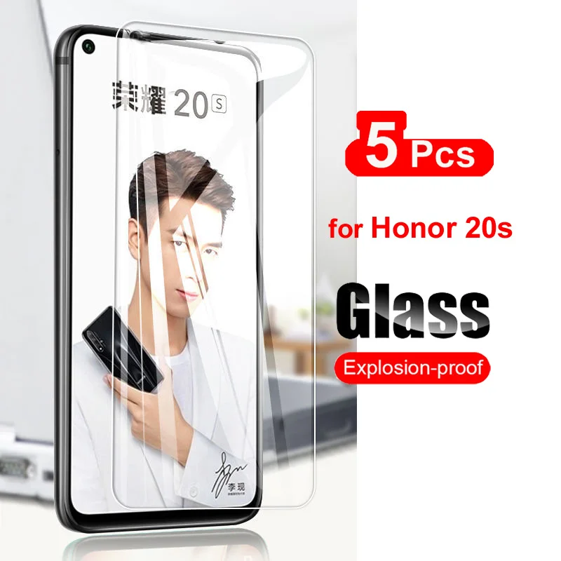 5Pcs Tempered Glass For Huawei Honor 20S Honor20 S 20i Screen Protector Toughened Glass For Huawei Honor 20S Protective Film 9H