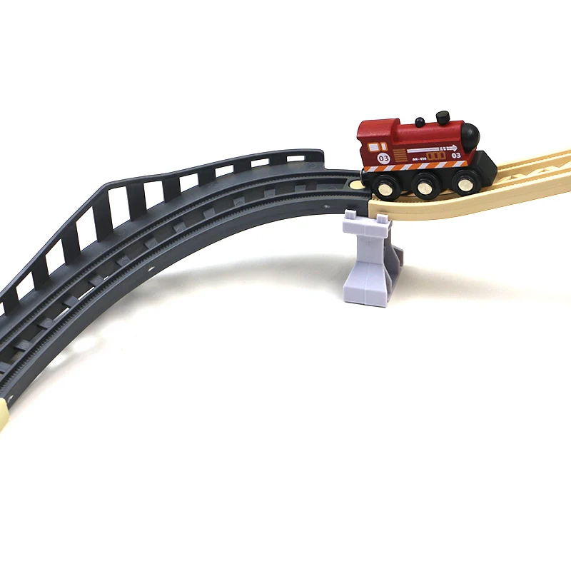 Curved Rail Car Track Accessories Compatible With Wooden Train Tracks Accessories Plastic Track Climbing Track Special Gift  S12