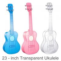 23 Inch Concert Ukulele Transparent PC Material Integral Unibody Lightweight Candy Colored Music Uke 4 Strings Guitar