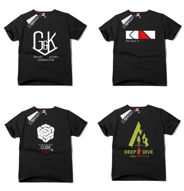 تي شيرت على شكل خط المواجهة للفتيات من doll's تي شيرت بناتي على شكل خط المواجهة Ump45 ملابس تنكرية بأكمام قصيرة تي شيرت