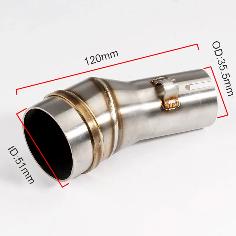 Modify Motorcycle GP Exhaust Middle Link Pipe 35mm to 51mm Muffler System Joint Connect Adapter For 51mm Escape