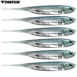 THKFISH 6pcs Silicone Soft Lures 80mm Freshwater Needle Tail Artificial Baits Soft Fishing Lure Worm Swimbaits For Trout Bass