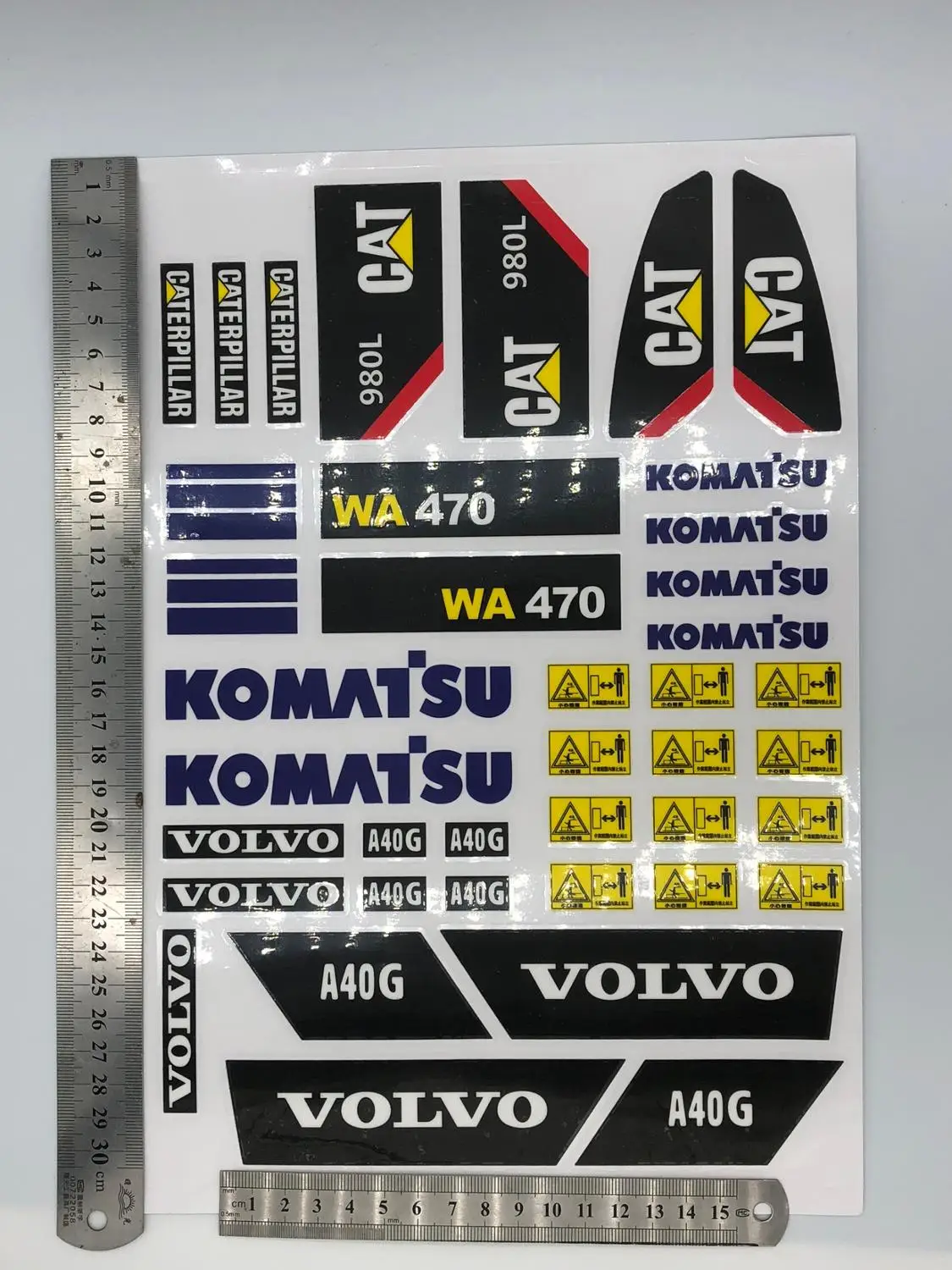 Pegatina de modelo de vehículo de ingeniería de excavadora, 980L, A40G, WA470, 1/14