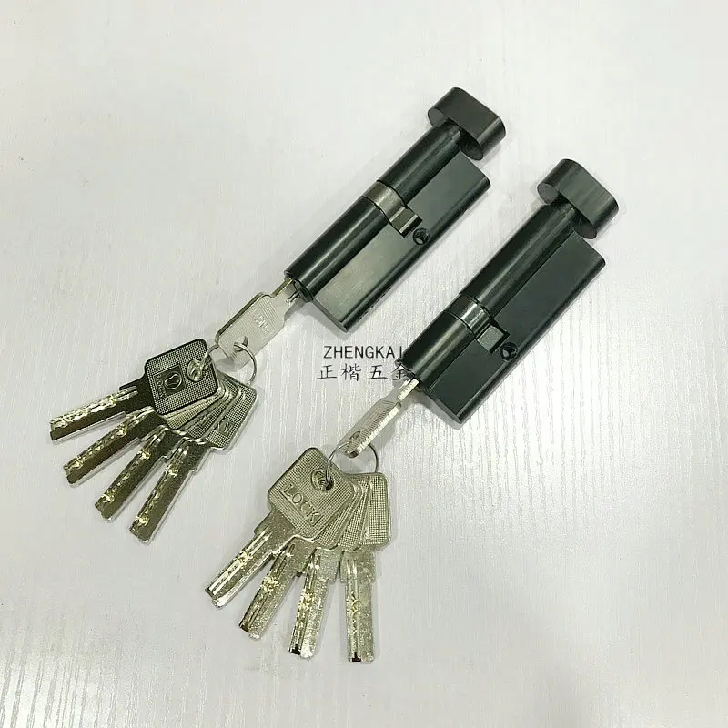 Black Custom Cylinder Open Lock Door Window  Security  80/85mm Cylinder  Living Room  Lock Handle Customized  Brass Key