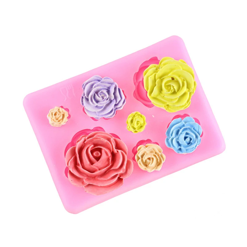 Rose Flower Silicone Molds Chocolate Confeitaria Candy Fondant Mold Wedding Cupcake Topper DIY Cake Decorating Tools