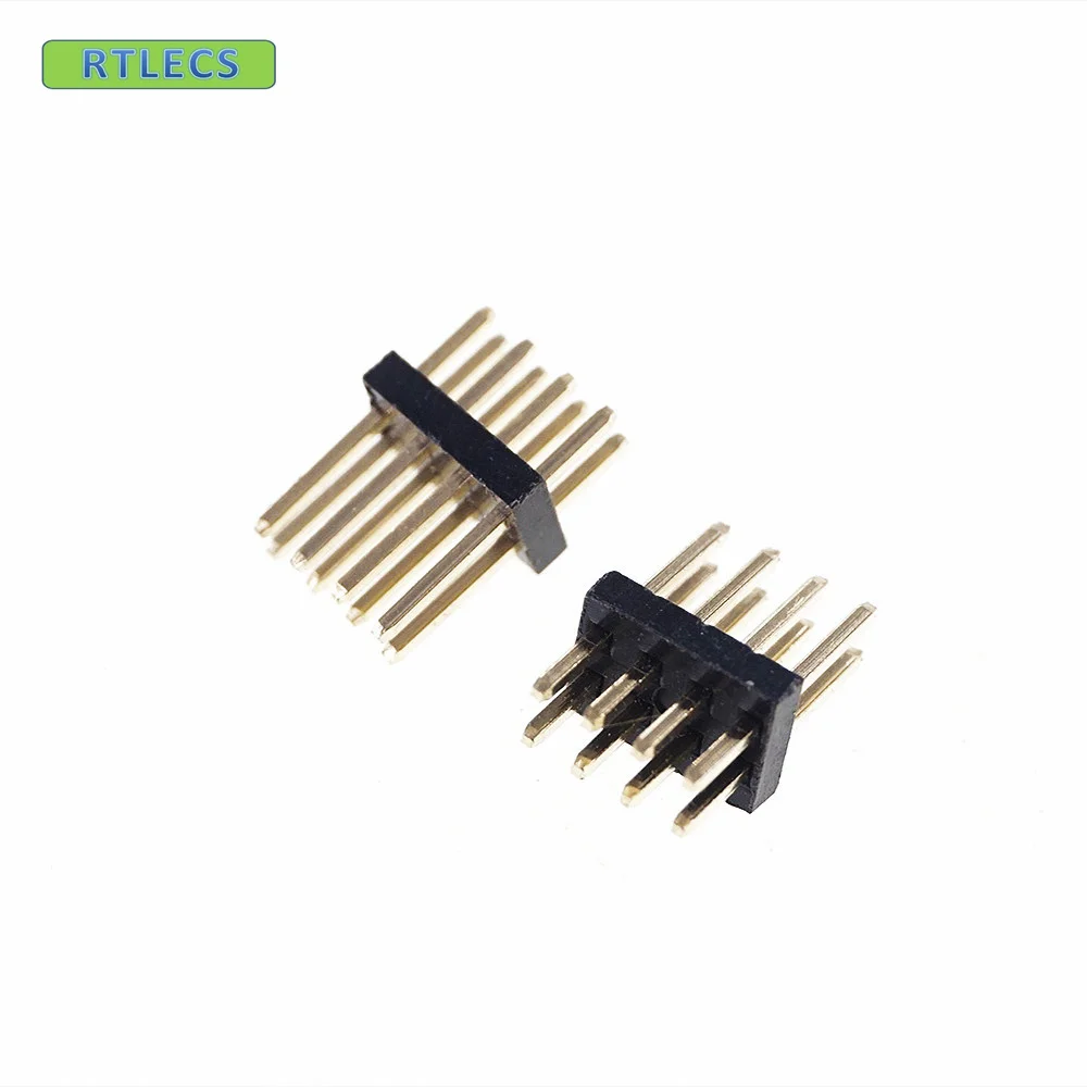 

1000pcs 2x4 P 8 pin 1.27mm Pitch Pin Header Male Dual Row Male Straight Gold flash Rohs Reach double rows pitch 1.27