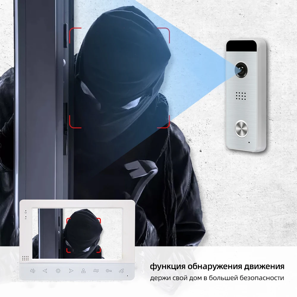 Joytimer Home Video Intercom Video Tür Telefon für Wohnung 7 "Monitor 1200TVL Türklingel Kamera mit Motion Erkennung, auto Rekord