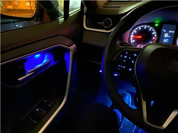 4PCS Blue Powerty LED Light Inner Door Handle Bowl Mood Lighting Decorative Car Lamp for Toyota New RAV4 2019 2020 2021