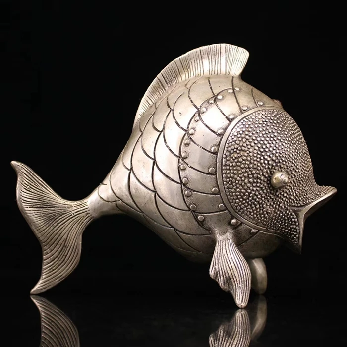 

Rare old SILVER Goldfish Decoration Furniture Decoration,Handicrafts,best collection&adornment, Free shipping