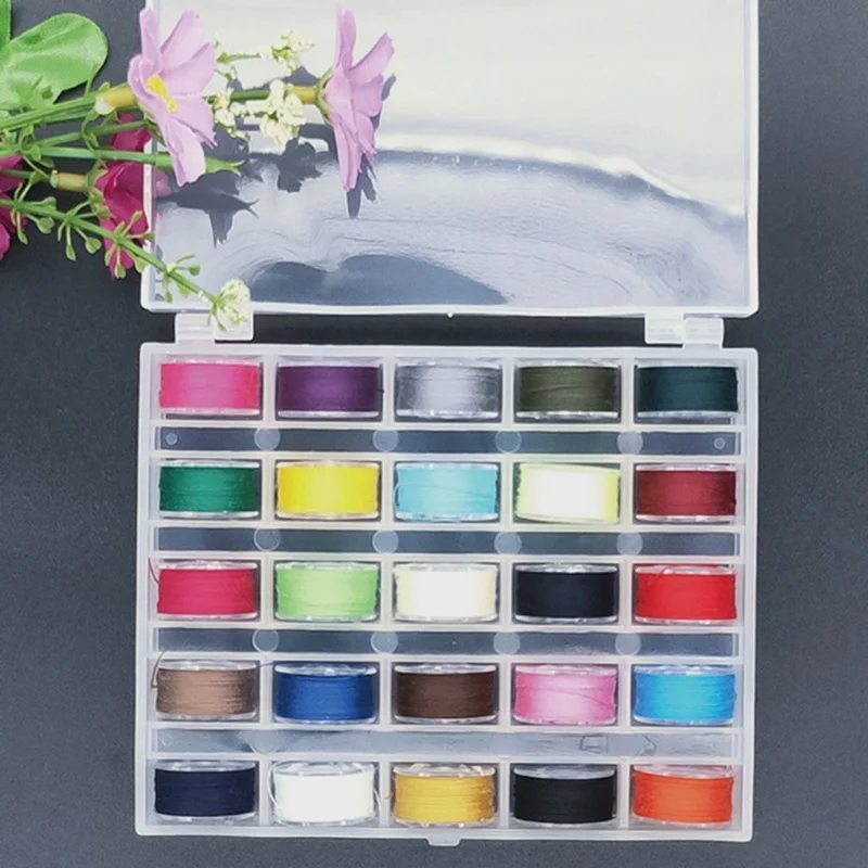 5Pcs Pre-wound Bobbins Thread Spools Sewing Machine Bobbins Embroidery Prewound Thread kit Sewing Accessories