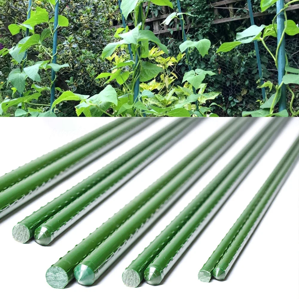 

3 Sizes Garden Trellis Climbing Plant Support Agriculture Greenhouse Gardening Pillar Plastic Coated Steel Pipe Flower Support