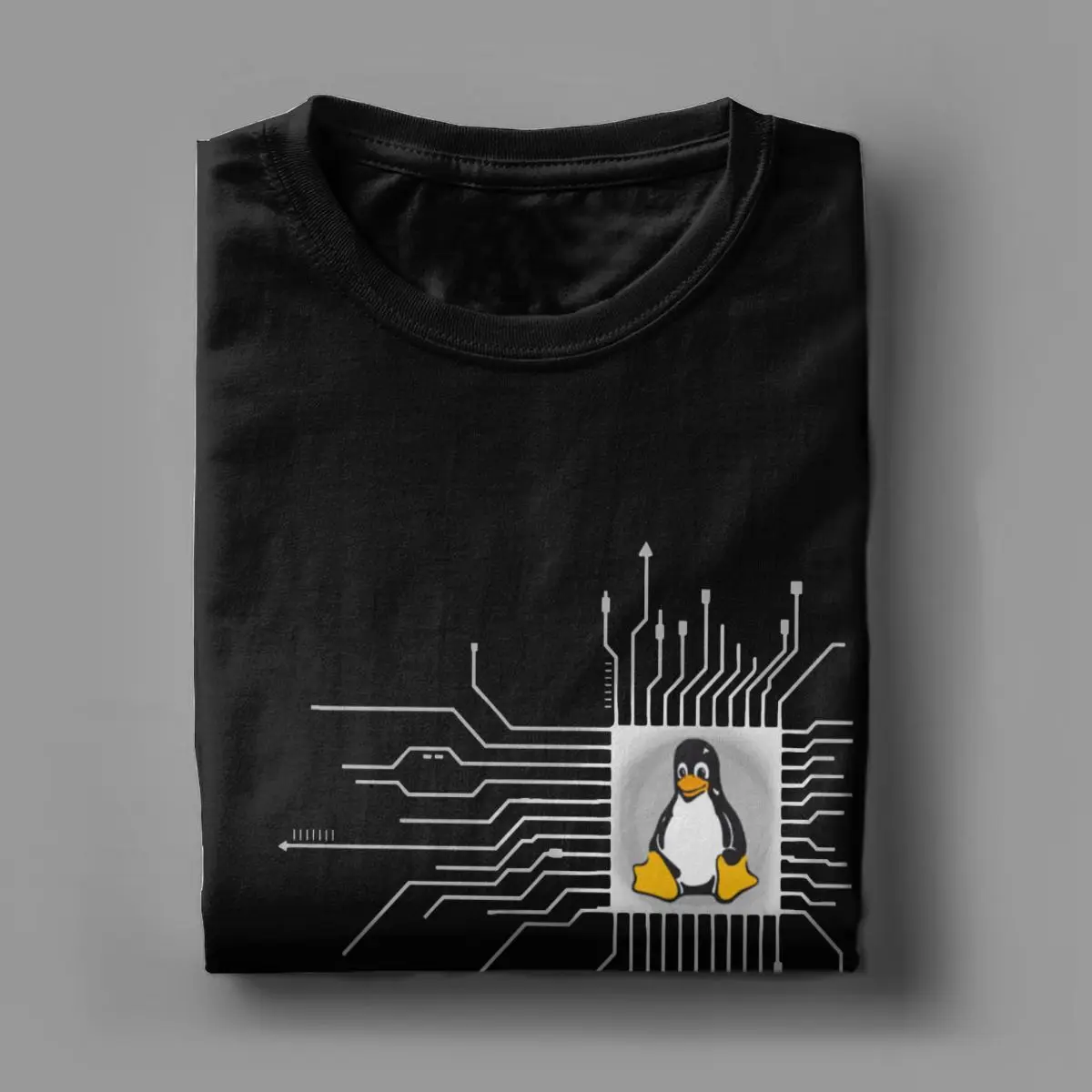 Penguin Pc Nerd Core Cpu Linux T-Shirts Men Computer System Funny Pure Cotton Tee Shirt Crewneck Short Sleeve T Shirts Clothing