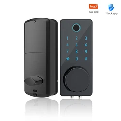 Bluetooth Smart Door Lock Keyless Deadbolt Lock Tuya App Remotely Handle Free Reversible Auto-Lock For Home Apartment