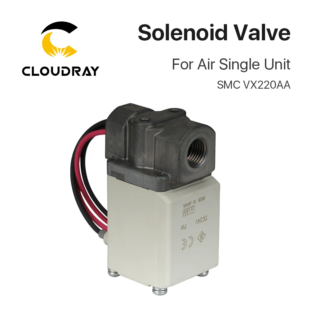 

Cloudray Solenoid Valve SMC VX220AA 24V 220V 1/4" BSP Direct 2 Post Solenoid Valve For Air Single Unit Laser Cutting Machine