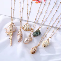 Hot 2019 Bohemia Conch Shells Necklace Sea Beach Shell Pendant Necklace For Women Female Shell Cowrie Summer Party Gift Jewelry