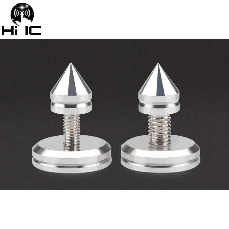 4PCS M6 M8 HIFI Audio Speaker Amplifier Spikes Pure Copper Rhodium Plated Shock Pad Speakers Repair Parts Foot Nails /Pads Stand