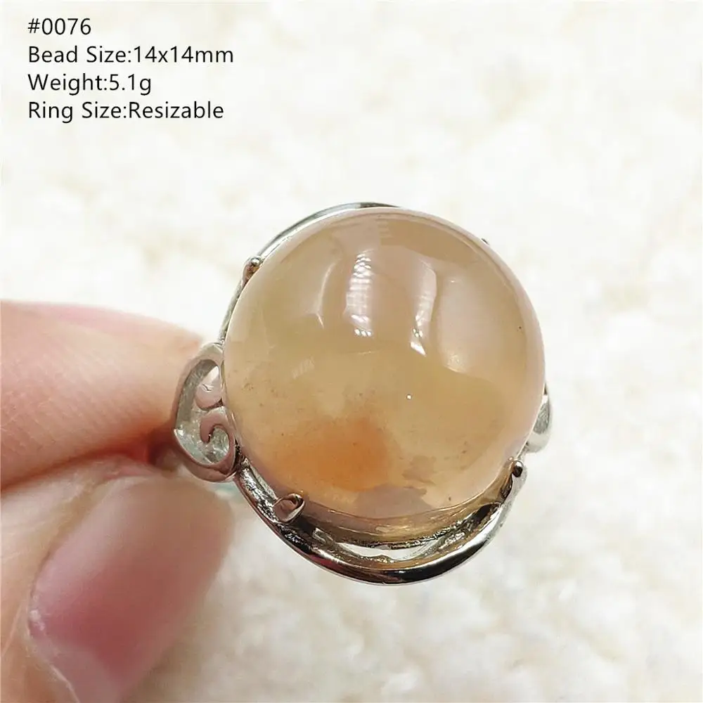 Anello regolabile in agata di ciliegia arancione naturale ovale 18x15mm perline di agata donna anello di gioielli in argento Sterling 925 AAAAA