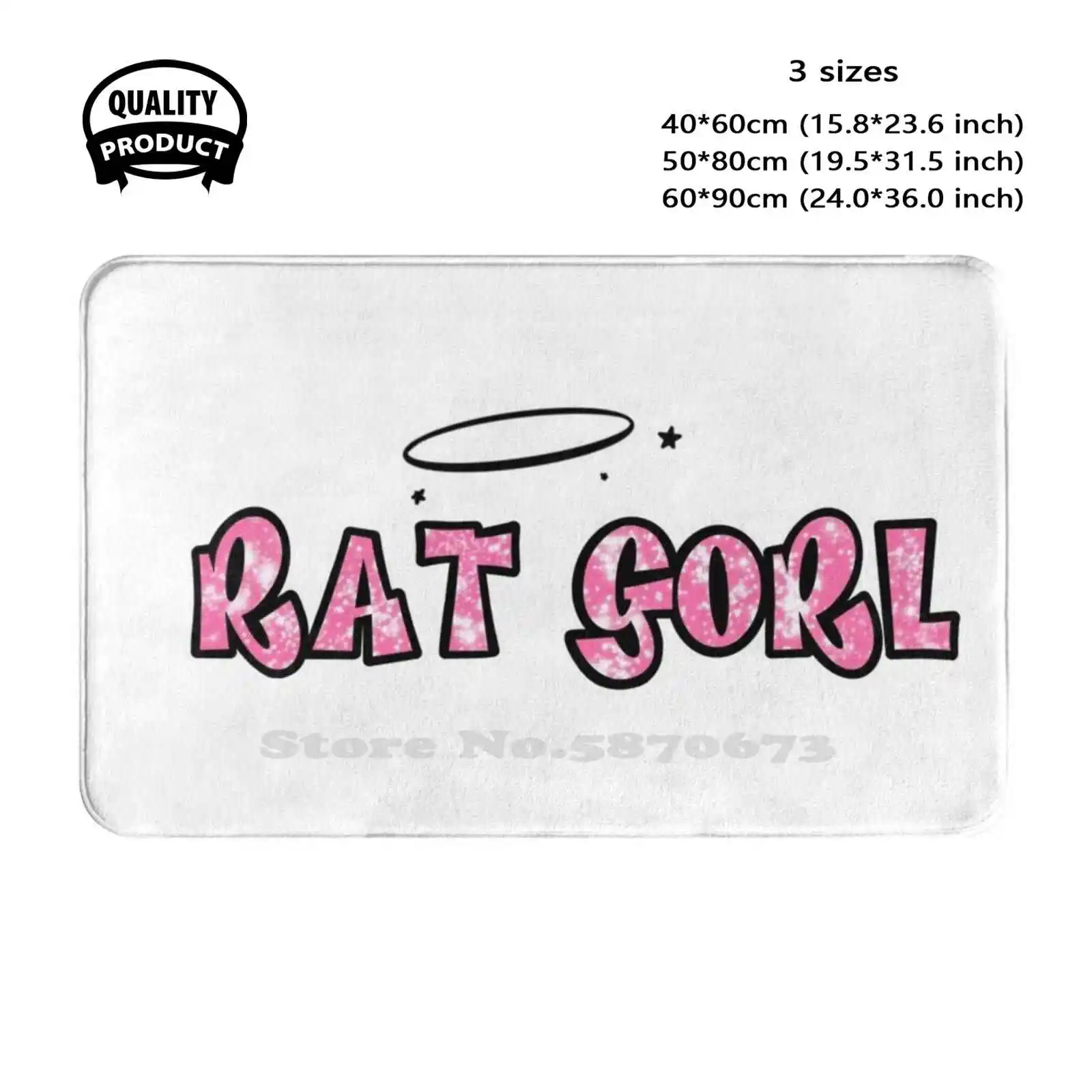 Rat Gorl Soft Cushion Home Carpet Door Mat Car Rug Y2K Design Y2K Vibes Y2K Colors Y2K Palette Y2K Style Trendy Y2K Trending