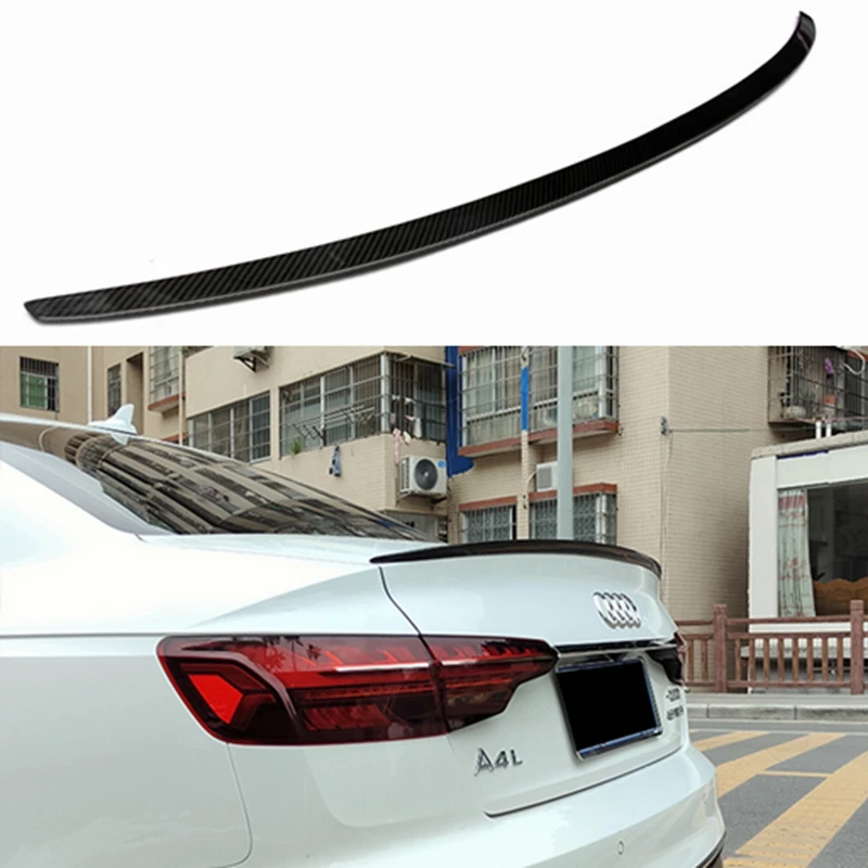 

S Style Carbon Fiber Rear Trunk Luggage Compartment Spoiler Car Wing for Audi A4 B9 S4 S-line 2017-2020