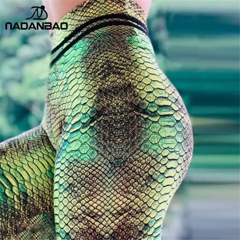 NADANBAO-mallas deportivas con estampado de serpiente para mujer, Leggings de cintura alta para entrenamiento, Sexy, 2024