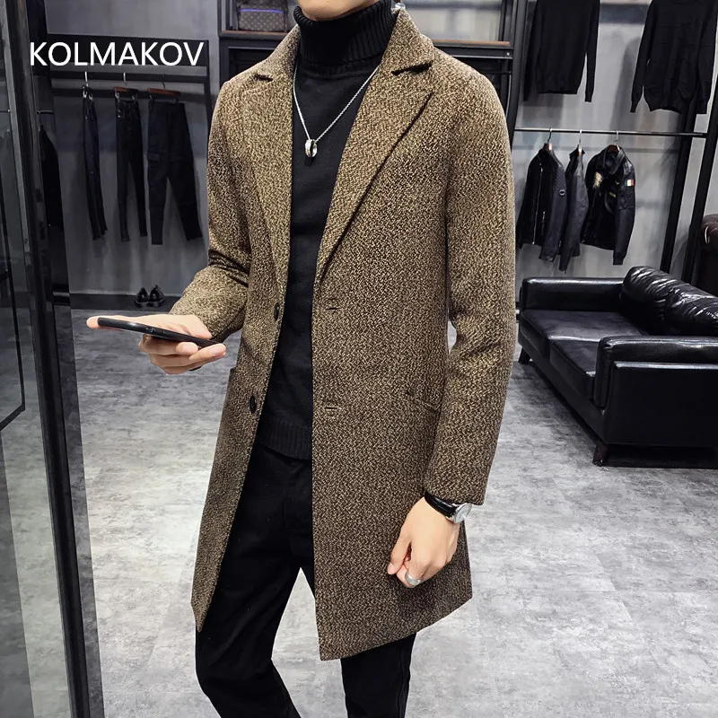 2024 Winter new arrival mens fashion wool coat casual warm trench coat high quality jacket men Windbreakers Male size M-5XL