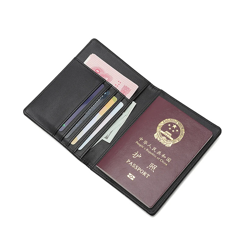 Good Quality Shielding Rfid NFC Passport Wallet Protect Credit Card Holders Multi-function Unisex Leather Travel Passport Covers