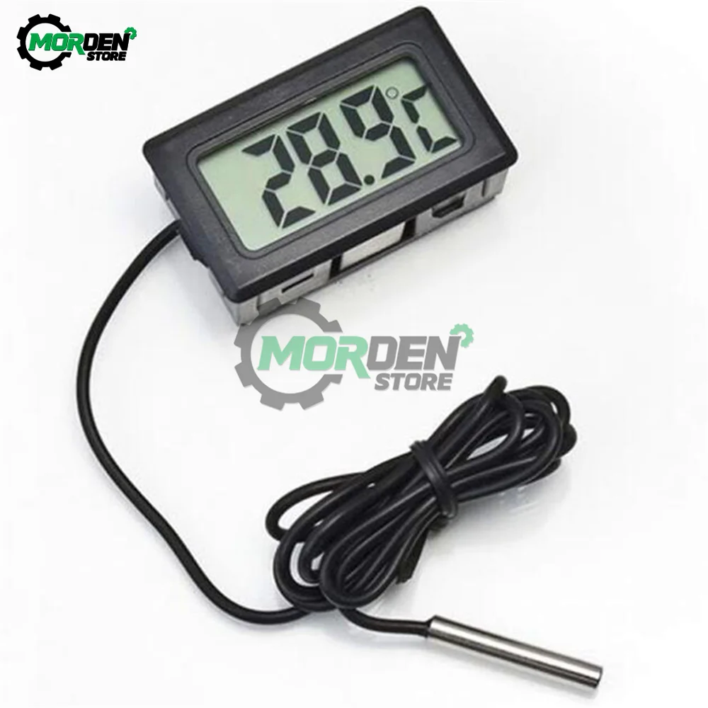 Schwarz/Weiß 1m LCD Digital Thermometer Auto Kühlschrank Mit Gefrierfach Aquarium Temperatur Detektor Monitor Tester Sensor Sonde