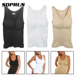 Women Shapewear Tank Tops Fitness Slimming Camisole Underwear Stretch Vest with Removable Pad Vest