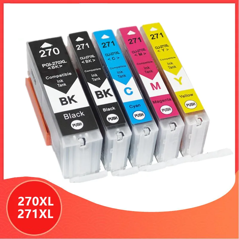 5PCS PGI-270 CLI-271 270xl 271xl compatible ink cartridges For canon MG7720 TS8020 TS9020 TS6020 printer 270 271 PGI270 cli271