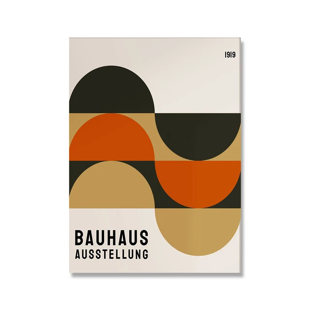NONE Moderne Minimalistischen Kunst Bauhaus Ausstellung Geometrische Poster Kunstwerk Leinwand Drucke Abstrakte Malerei Wohnzimmer Wandmalereien Wohnkultur 8