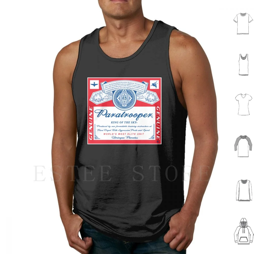 

Paratrooper-Beer Label Tank Tops Vest Sleeveless The Para Parachute Regiment Sfsg Special Forces Support Group Machine