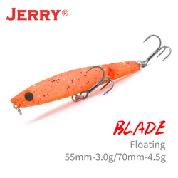 Jerry Blade Pencil Fishing Lure Shore Light Rock Fishing Hard Bait Topwater Floating Whitefish Saltwater 55mm70mm Artificial Lur
