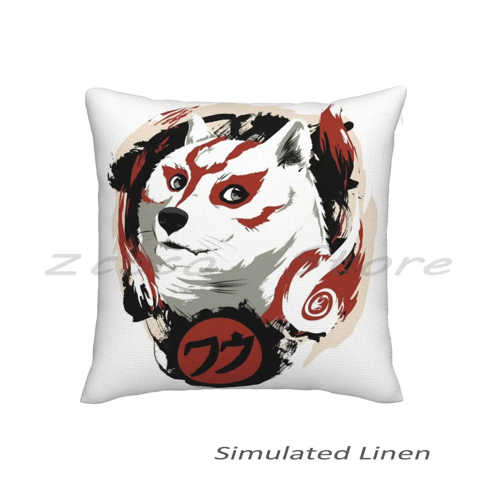 Much Comfy Personalized Diy Pattern Plush Linen Velvet Comfortable Pillow Case Doge Okami Amaterasu Meme Funny Cool Wow Jimiyo