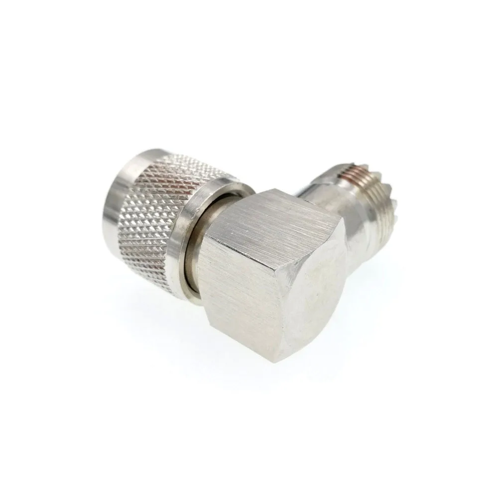 UHF SO239 Female To UHF PL259 Male Right Angle 90 Degree RF Connector