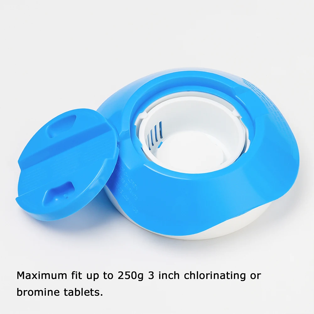 Flow Vents Optimal Fits Up to 3 Inches Tabs Chlorine Floater Bromine Holder Pool Floating Chlorine Dispenser Chlorinator