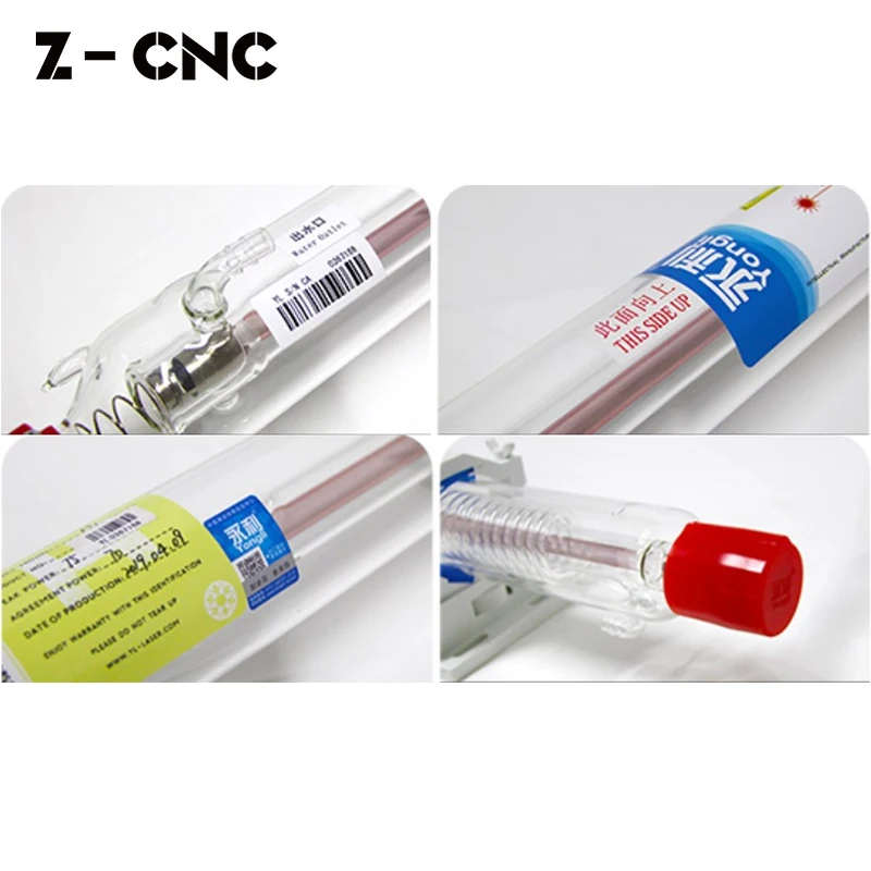 Z-CNC Yongli H6 Co2 Laser Tube 130W 140W 150W L1650mm 10 Months Warranty Replace R7 A6S Reci T6 W6 EFR F6 Weeson 1600F7